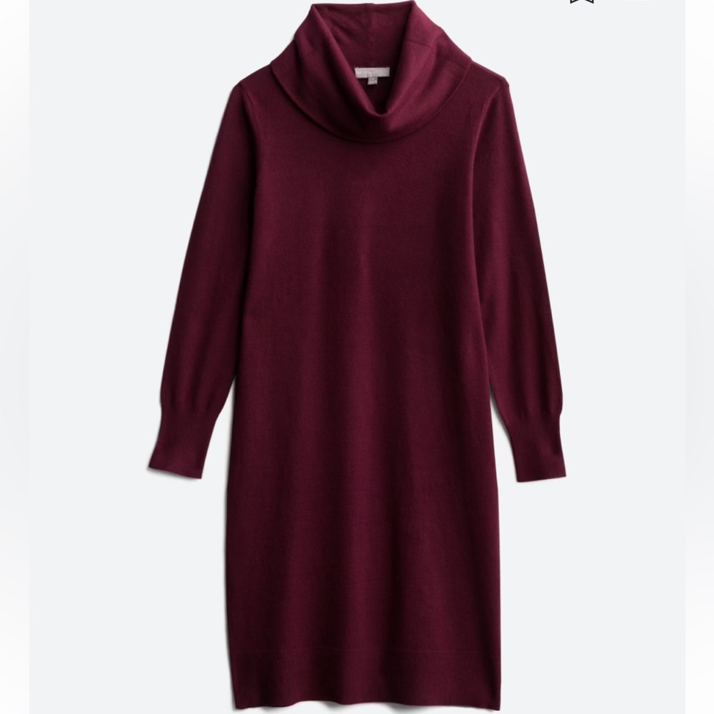 EVOLUTION BY CYRUS : Burgandy  Winovich Maternity Cowl Neck Sweater Dress: Sz. L